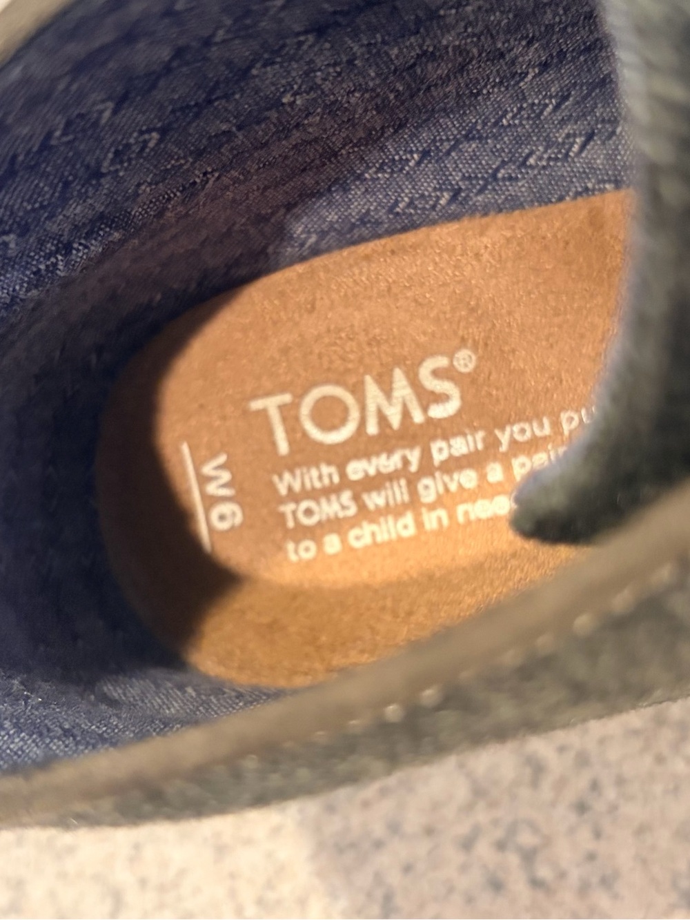 TOMS women’s Blue Slip-On Shoes